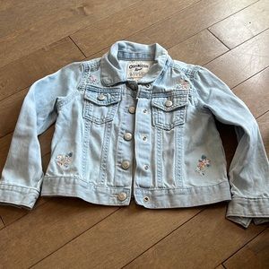 Osh kosh B'gosh 4T Jean jacket with flowers